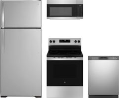 GE® 4 Piece Stainless Steel Kitchen Package