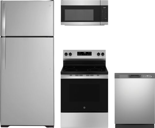 GE 4 Piece Stainless Steel Kitchen Package