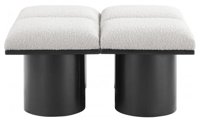 Meridian Furniture Pavilion 4-Piece Cream/Black 36" Modular Bench Set-1