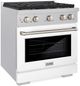 ZLINE Paramount 30" Satin Stainless Steel Pro Style Dual Fuel Range with White Matte Door-2