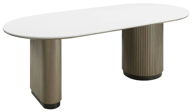 ACME Furniture Clayten White Dining Table with Light Oak Base-0