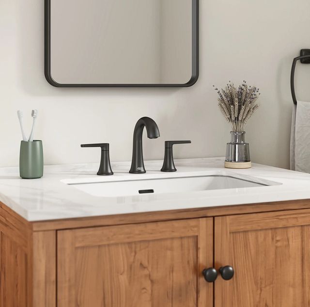 American Standard Becklow Matte Black 8" Widespread Bathroom Faucet-1