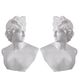 A & B Home 2-Piece Glossy White Bust Statue Set-0