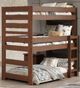 Pine Crafter Furniture® Mahogany Brown Twin Triple Bunk Bed-0