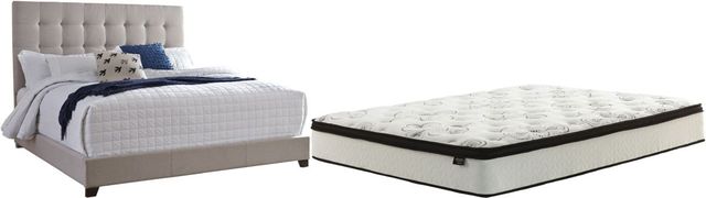 Signature Design by Ashley® Dolante 2-Piece Beige Queen Upholstered Bed Set-0