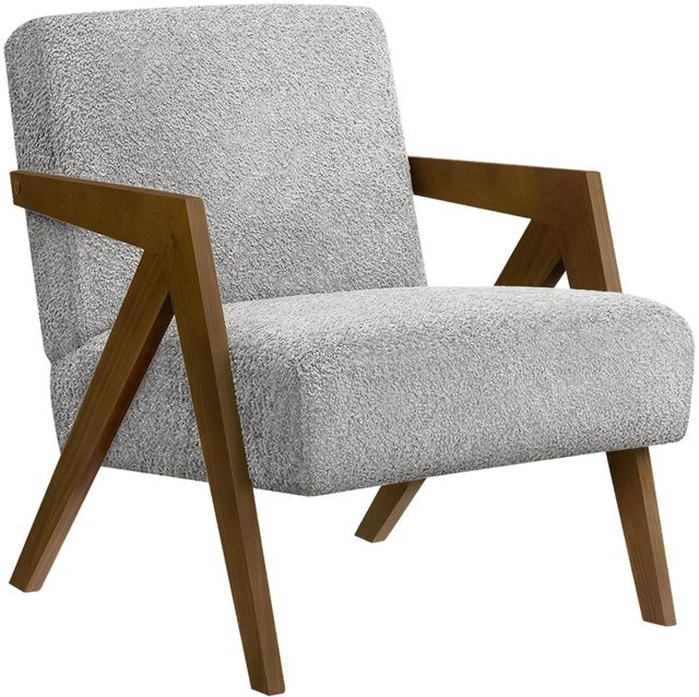 Monarch Specialties Inc. Brown Walnut/Light Grey 30" Accent Chair-0
