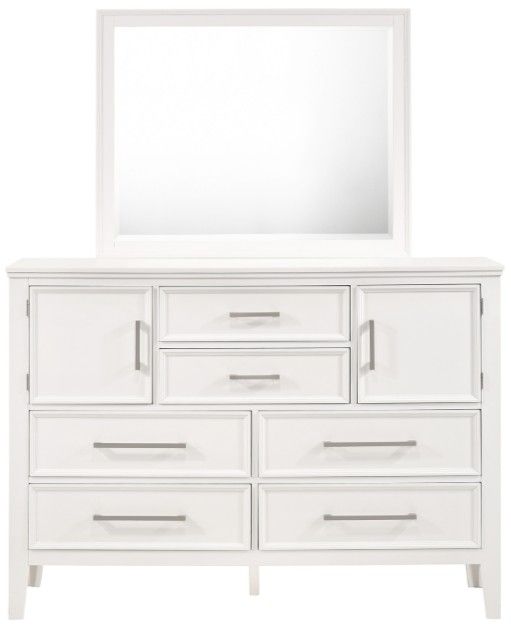 New Classic® Home Furnishings Andover 4-Piece White Queen Panel Bedroom Set with Chest-3