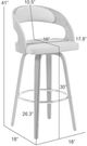 Armen Living Shelly Cream/Walnut Bar Stool-2