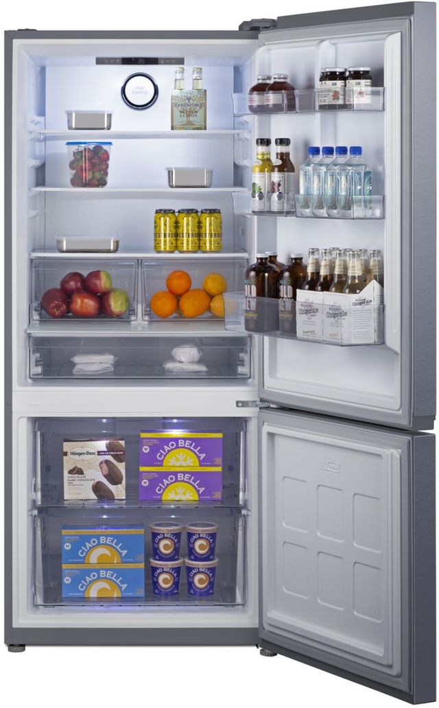 Summit® 30" 16.1 Cu. Ft. Stainless Steel Counter Depth Bottom Freezer Refrigerator-2