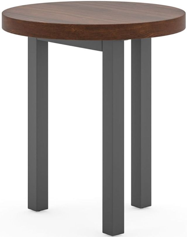 homestyles® Merge Mahogany End Table with Gray Metal Legs-0