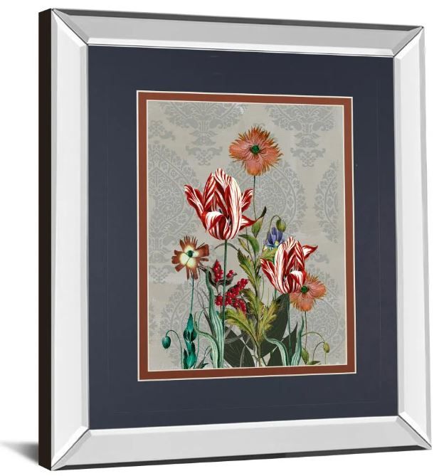 Classy Art Summer Flowers Il by Ken Hurd Mirror Framed Wall Art-1