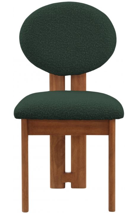 Meridian Furniture Napa Green/Walnut Boucle Upholstered Dining Chair-1