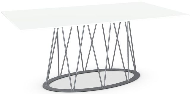 Amisco Customizable Calypso White Glass Rectangular Dining Table-3