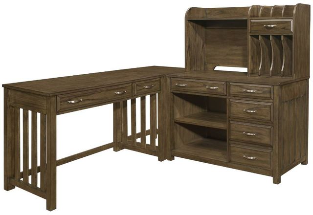 Homelegance® Blanche 4-Piece Brown Gray Office Desk Set-0