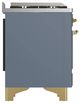 Ilve® Majestic III 36" Blue Gray Pro Style Dual Fuel Natural Gas Range with Triple Glass Door and Brass Trim-4