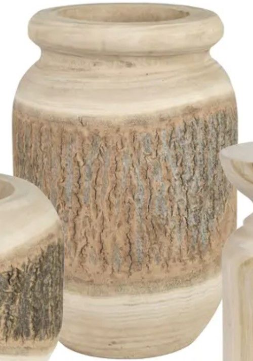 Crestview Collection Kiffin 3-Piece Brown/Tan Vases-2