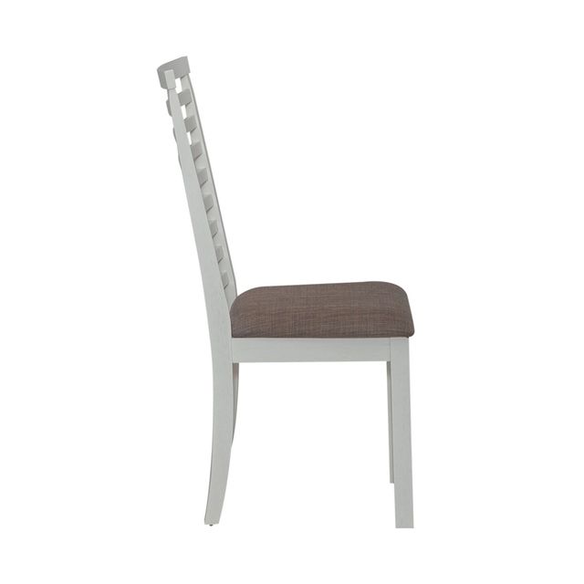 Liberty Furniture Brook Bay Gray/Textured White Ladder Back Side Chair-3