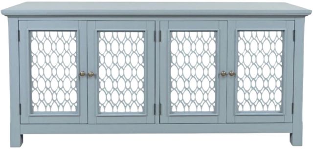 Jofran Inc. Isabella Blue 69" Mirrored Accent Cabinet-3