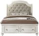 ACME Furniture Jaqueline Antique White/Gray Queen Upholstered Storage Panel Bed-3