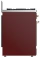 Ilve® Majestic III 30" Burgundy Pro Style Dual Fuel Liquid Propane Range with 5 Black Brass Burners and Copper Trim-4