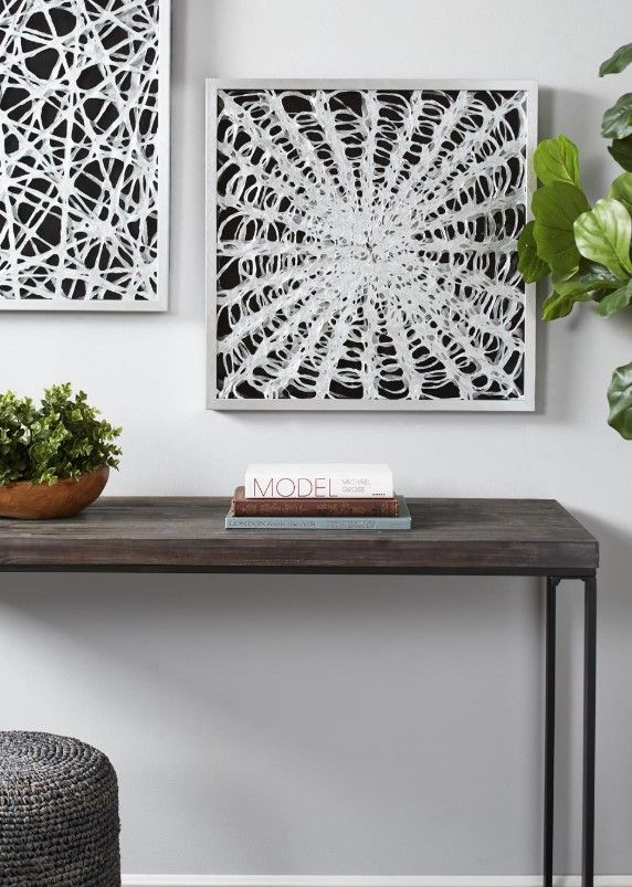 Deco Marche Black/White Abstract Shadow Box Wall Decor-2