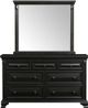 Elements International Calloway Antique Black Dresser and Mirror Set-0
