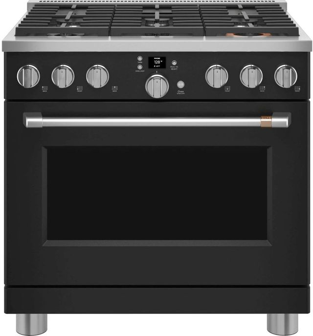Café™ 36" Matte Black Pro Style Gas Range with 6 Burners-0