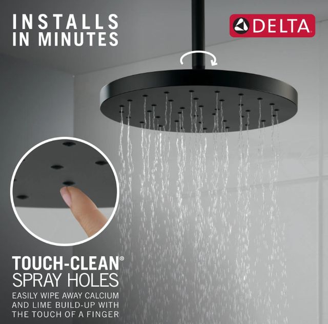 Delta Universal Showering Matte Black 2.5 GPM H2Okinetic® Single Setting Shower Head with Ultrasoak®-3
