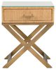 Wildwood Lamps Wildwood Vieux Carre Natural End Table with Glass Top-1