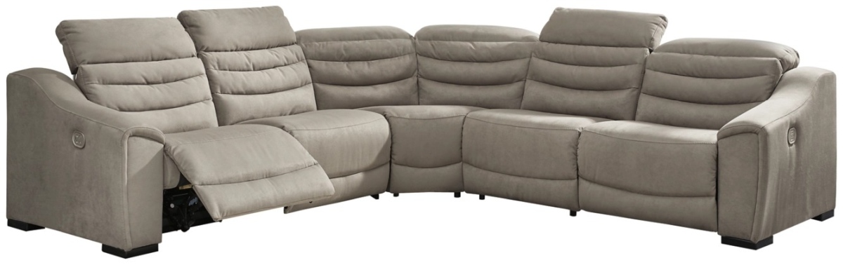 Signature Design by Ashley® Next-Gen Gaucho 5-Piece Putty Power Reclining Sectional with Armless Power Recliners