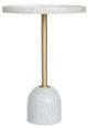 A & B Home White Decorative Side Table with Gold Base-1