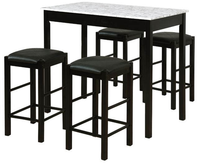 Linon Lancer 5-Piece Black/White Tavern Set-0