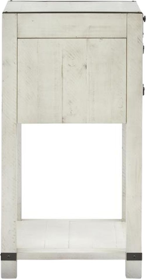 Magnussen Home® Chesters Mill Alabaster/Aged Iron Open Nightstand-2