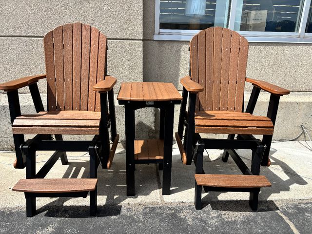 Bitterroot 2' Balcony Glider, Antique Mahogany on Black, Bar Height -0