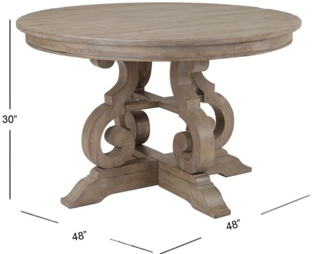 Magnussen Home® Tinley Park Dovetail Gray 48" Round Dining Table-2