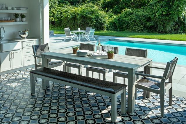 Seaside Casual Greenwich Woven Dining Bench-1