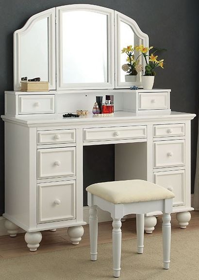 Furniture of America® Athy 3-Piece White Vanity Set-1