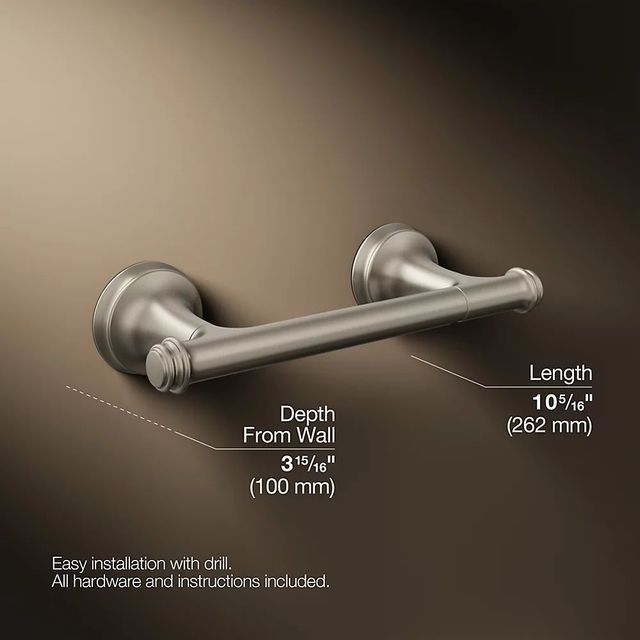 KOHLER® Bellera® Vibrant Brushed Nickel Pivoting Toilet Paper Holder-2