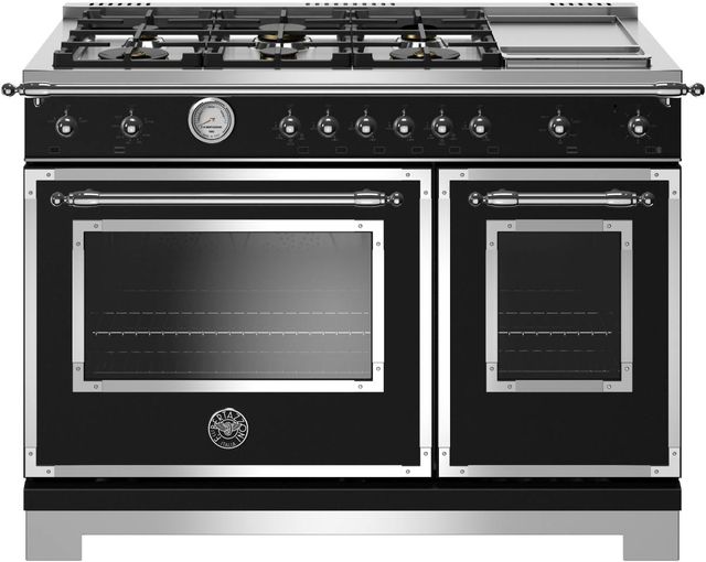 Bertazzoni Heritage Series 48" Matte Black Pro Style Gas Range-0