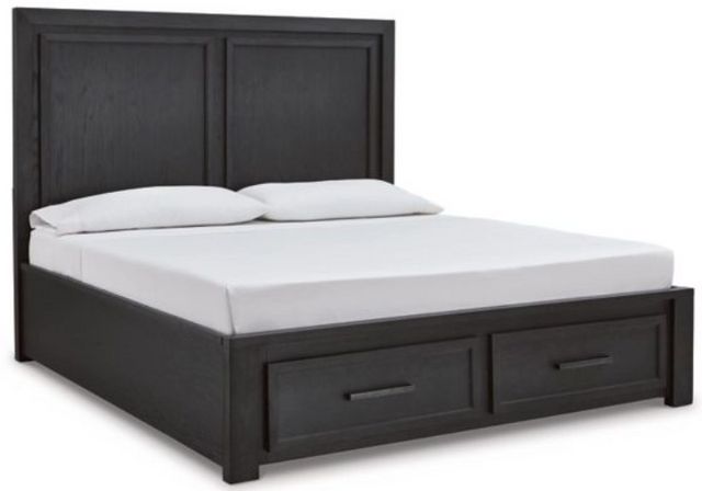 Foyland King Panel Bed - Black/Brown Foyland King Panel Bed - Black/Brown