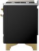 Ilve® Majestic III 40" Glossy Black Pro Style Dual Fuel Natural Gas Range with Triple Glass Door and Brass Trim-4
