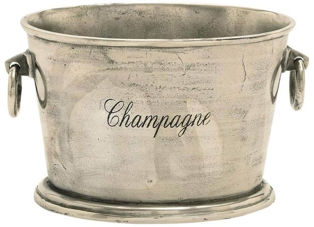 Deco Marche Silver Aluminum Metal Champagne Ice Bucket with Ring Handles-1