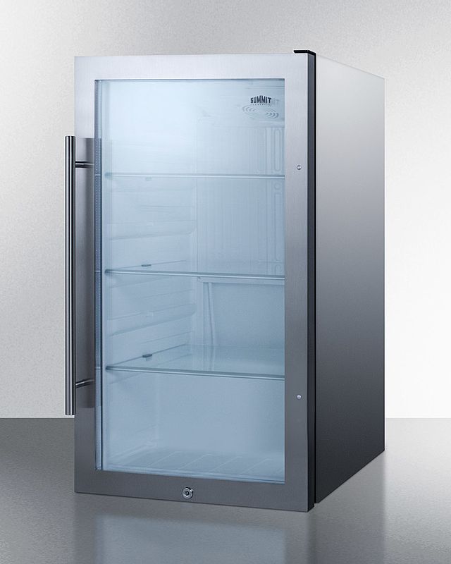 Summit® 19" 3.13 Cu. Ft. Stainless Steel Frame Shallow Depth Indoor/Outdoor Beverage Cooler-1