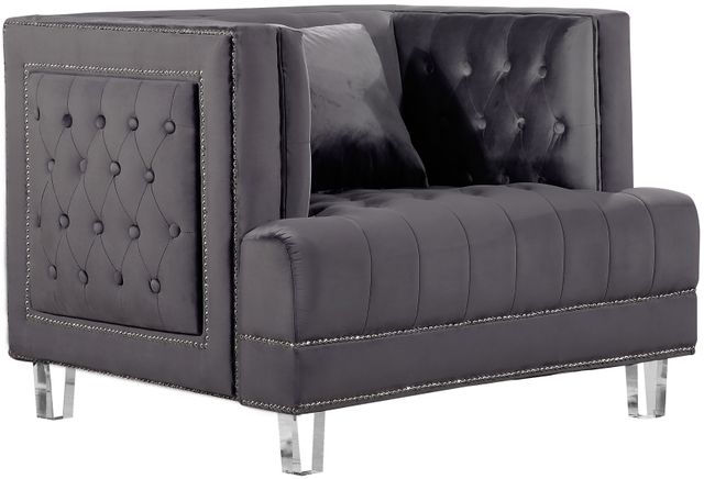 Meridian Furniture Lucas Grey Velvet Chair-0