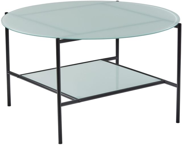 Adesso® Stephen Glss Top Coffee Table with Black Metal Base-0