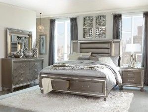 Mazin Furniture Tamsin Silver Gray Metallic Eastern King Bed-3