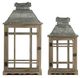 A & B Home  2-Piece Brown/Silver Urban Scape Lantern Set-1