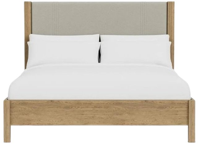 Riverside Furniture Davie Gray/Pale Oak Queen Upholstered Bed-2