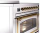Ilve® Nostalgie II Noblesse 36'' Stainless Steel Pro Style Induction Range with Brass Trim-3