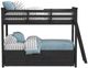 Elements International Hampton Kids Charcoal Youth Twin/Twin Bunk Bed with Ladder and Trundle-1